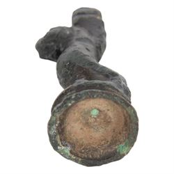 Roman casket leg, together with bronze rings from a horse harness 