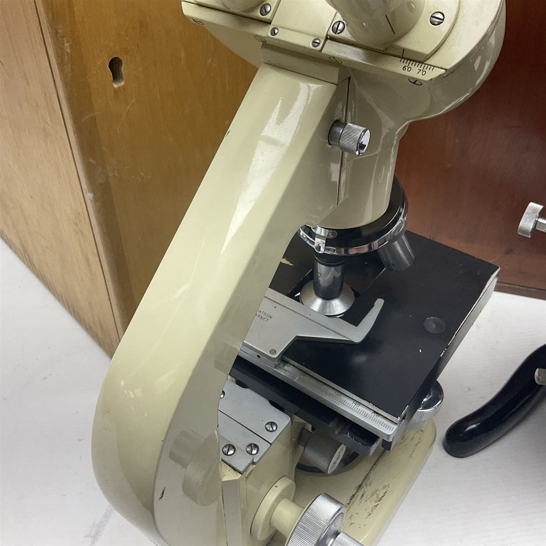 20th century W. Watson & Sons Bactil-60 binocular microscope no 143202, in original box, together with W. Watson & Sons microscope no 82904 in original box 