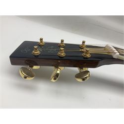 Ozark Dobro chromium plated on brass National style resonator guitar with foliate engraving L98cm; in Ritter soft carrying case