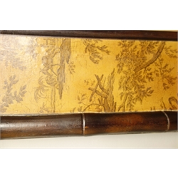  Chinoiserie decorated bevelled mirror with simulated bamboo frame, 63cm x 95cm  