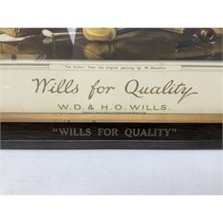 Will's Cut Golden Bar Edwardian advertising chromolithograph, framed H46cm, L54cm