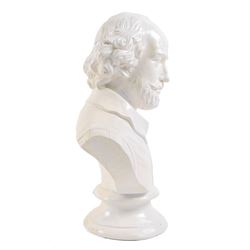 Plaster bust of William Shakespeare, together with an 1833 set of Shakespeare books