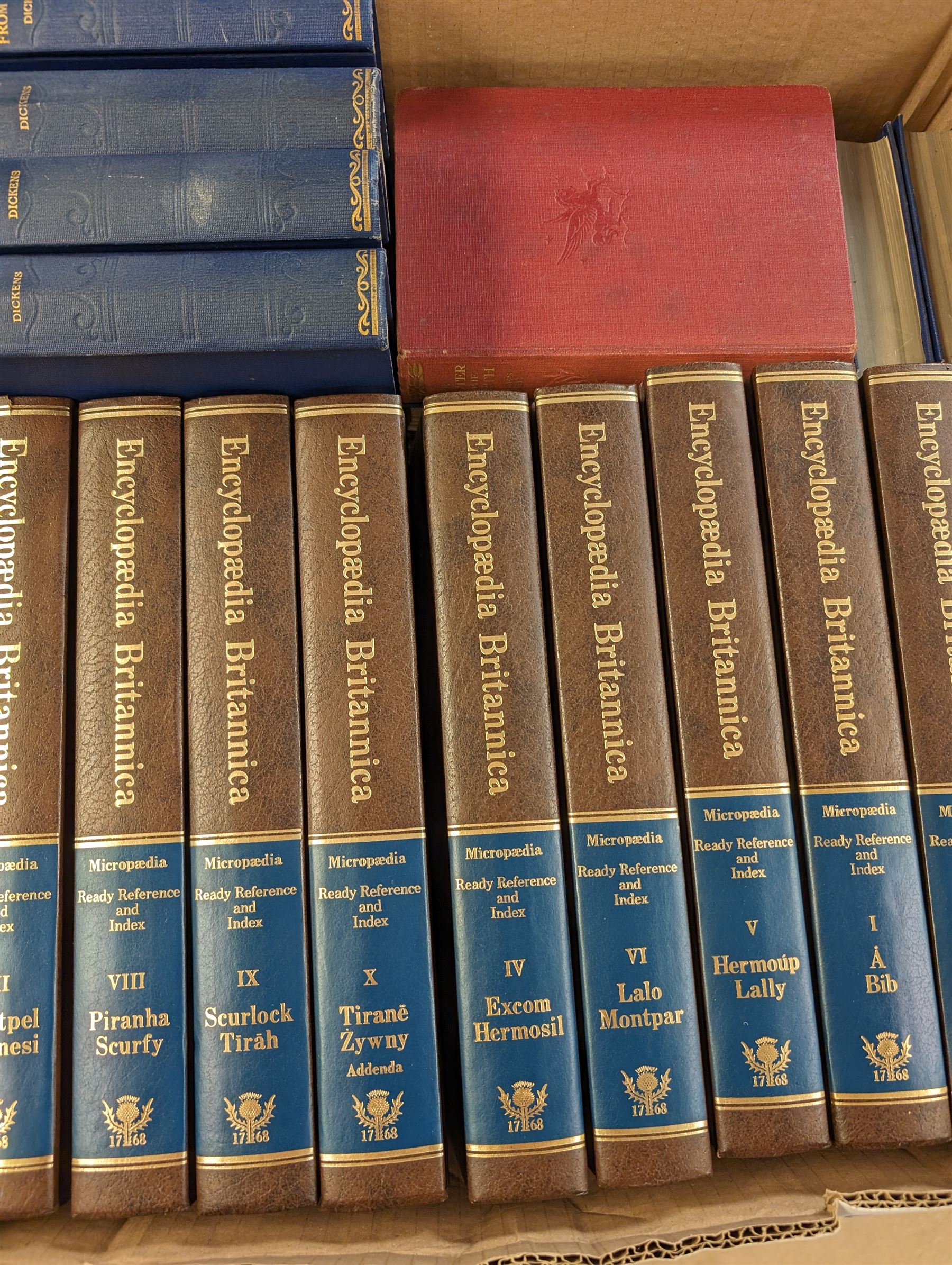 Collection of Encyclopedia Britannica together with other books 