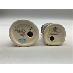 Two Royal Doulton Brambly Hedge figures comprising ‘Mrs Saltapple’ and ‘Poppy Eyebright’, Royal Albert Beatrix Potter ‘Foxy Whiskered Gentleman’ and ‘Mr Benjamin Bunny’, all with boxes, two Border Fine Arts Beatrix Potter figures comprising ‘Mrs Tiggywingle’ and ‘Mrs Rabbit’, Royal Doulton ‘Spike and Tyke’ and ‘Winnie Pooh and Footprints’ both with boxes, all marked beneath