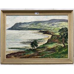 Ken Johnson (British 20th century): Robin Hood's Bay, oil on board signed 47cm x 67cm