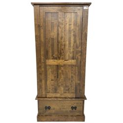Laura Ashley - 'Garrat' chestnut single wardrobe, fitted with single panelled door over a deep drawer