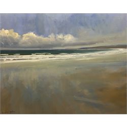Malcolm Ludvigsen (British 1946-): 'Filey Beach', oil on canvas signed, titled and dated 2012 verso 53cm x 75cm