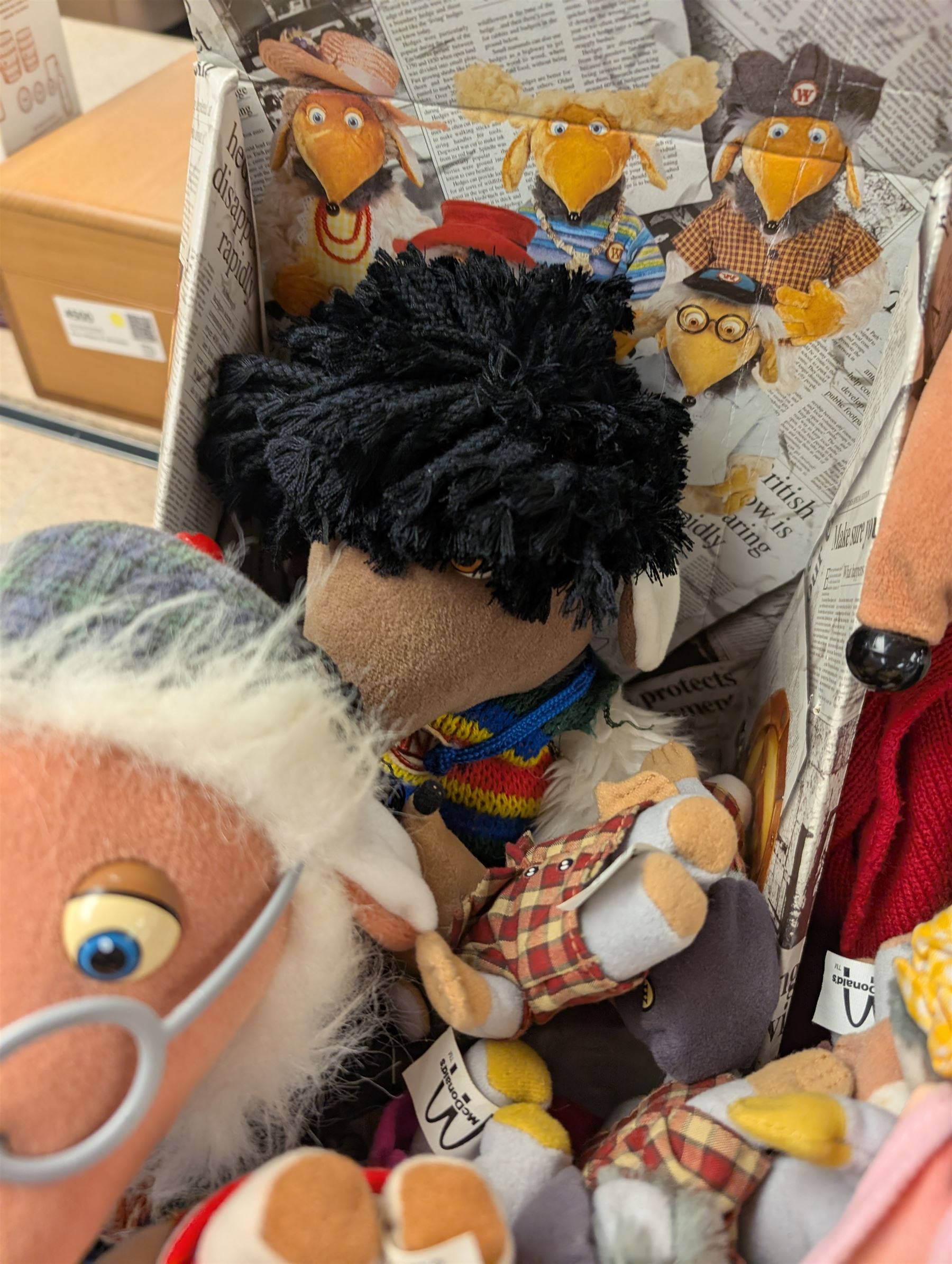 Collection of Womble toys, including First Love and Mcdonalds examples