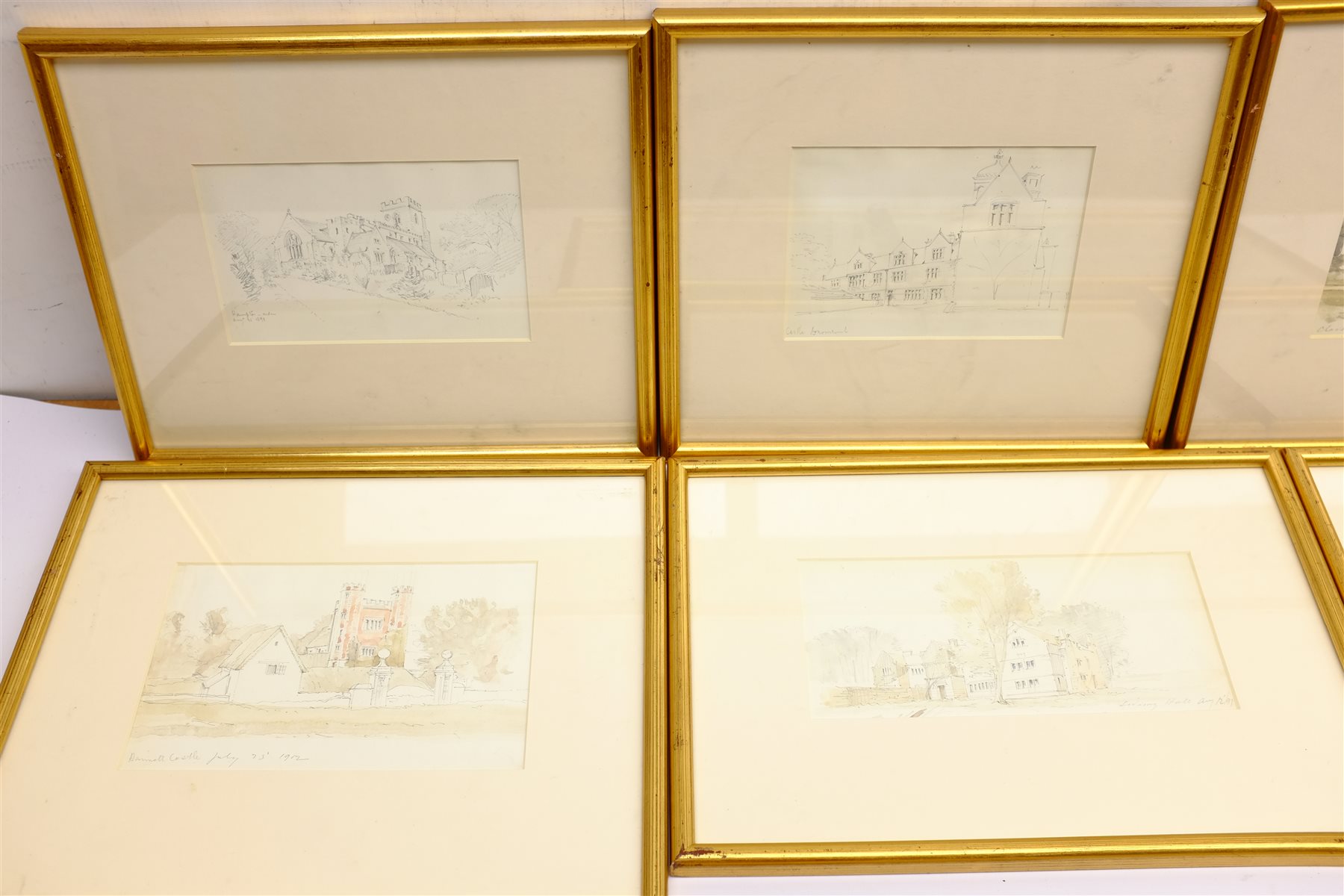 John Johnson (British 1843-1920): Architectural Studies, eight pencil and watercolour sketches variously signed, titled and dated, max 13cm x 20cm (8) 
Notes: Johnson was a British architect most notable for designing the Jubilee Clock Tower in Brighton; these sketches were taken from his Architectural Association sketchbook 1897-1904.