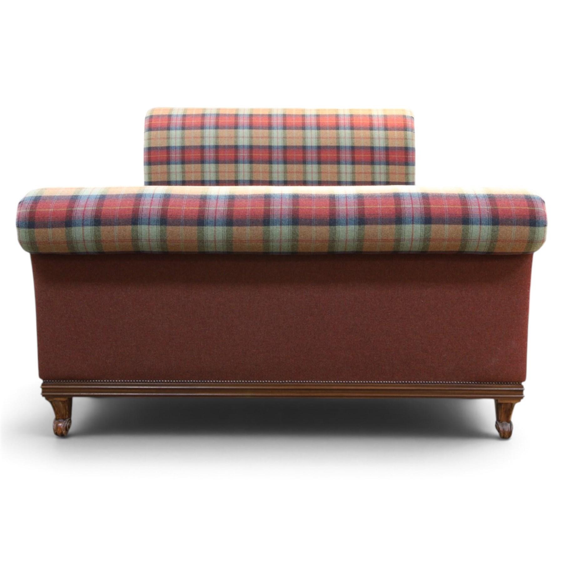 And So To Bed - 'Bonaparte' emperor bed upholstered in tartan fabric