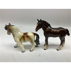 Seven Beswick figures of horses, including Connemara pony in grey no.1641, Arab in bay no.1265, large foal in grey no.947 etc, together with a Goebel figure of a horse (8)