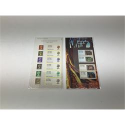 Queen Elizabeth II mint decimal stamps, face value of usable postage approximately 260 GBP, housed on stockcards