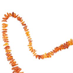 Baltic amber graduated chip / bead necklace 