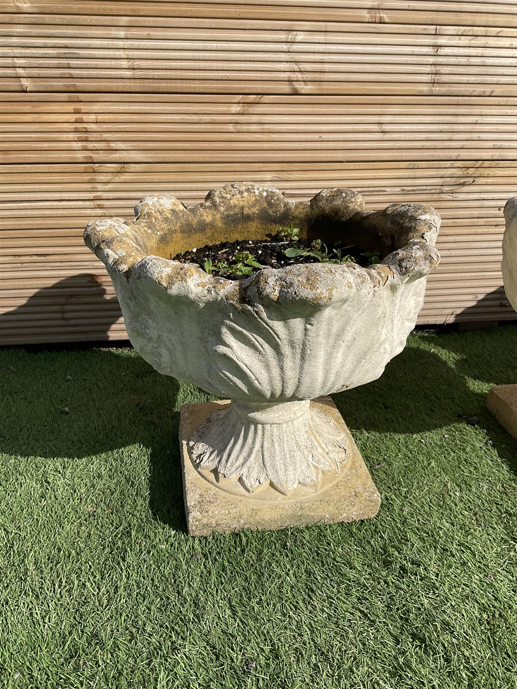 Set of three composite stone planters - THIS LOT IS TO BE COLLECTED BY APPOINTMENT FROM DUGGLEBY STORAGE, GREAT HILL, EASTFIELD, SCARBOROUGH, YO11 3TX