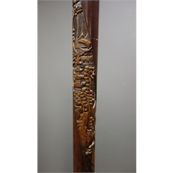  Four standard lamps, with carved eastern images, H160cm  