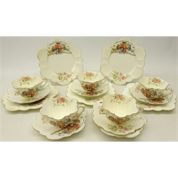  Late Victorian Wileman & Co. Foley china Queen Victoria Diamond Jubilee commemorative part tea set comprising five breakfast cups, six shaped saucers and five plates (15)  