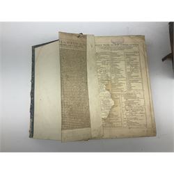 Sancti Gregorii Magni Papae Primi Opera , Sixti V Pont Max Iussu .... 1640 Paris. Two volumes in one with engraved galleon to each title page; R.P. Joan. Stephani Menochij Doctoris Theologi E Societate Jesu .... Editio Novissima .... Tomus Primus. 1683 Lugduni Francisci Comba; and two other similar leather bound folio volumes lacking title pages (4)