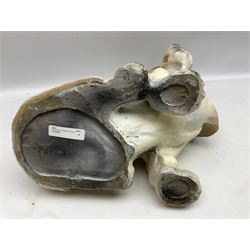 Composite model of a seated Basset Hound, H34cm