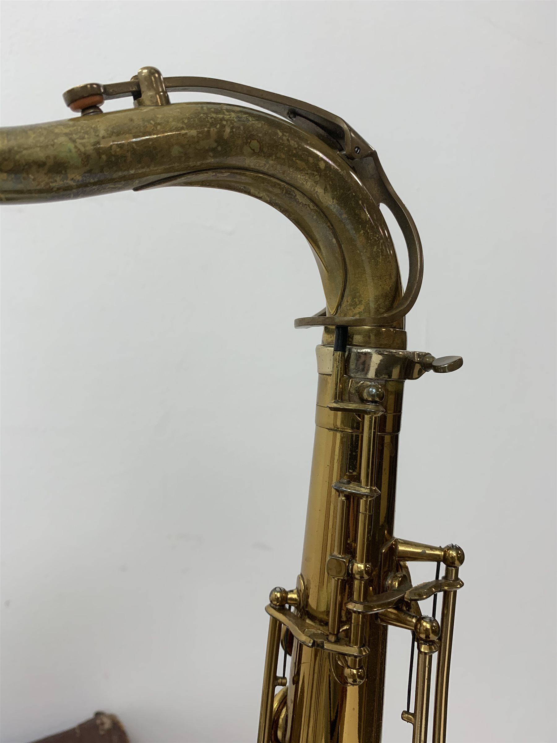 Henri Selmer Paris brass tenor saxophone with lacquered finish and