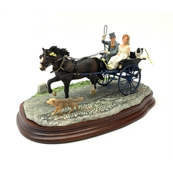 A limited edition Border Fine Arts figure group, Just Married, model no B0883 by Ray Ayres, 255/950, figure L29cm, with wooden base and accompanying certificate. 