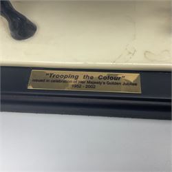 Coalport figure, 'Trooping the Colour', modelled as  Queen Elizabeth II taking the salute at Trooping the Colour, by Timothy Potts, limited edition 124/450