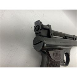 Webley Premier .22 air pistol with over lever action No.902 L24cm; and quantity of .22 pellets in two tins