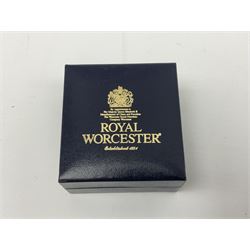 Royal Worcester porcelain pill box from The Connoisseur Collection, Flight Feathers, boxed