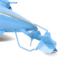 Sutcliffe Models 'Unda-Wunda' tinplate clockwork diving submarine, in pale blue livery with metallic gold details, with rubber bung and key, boxed
