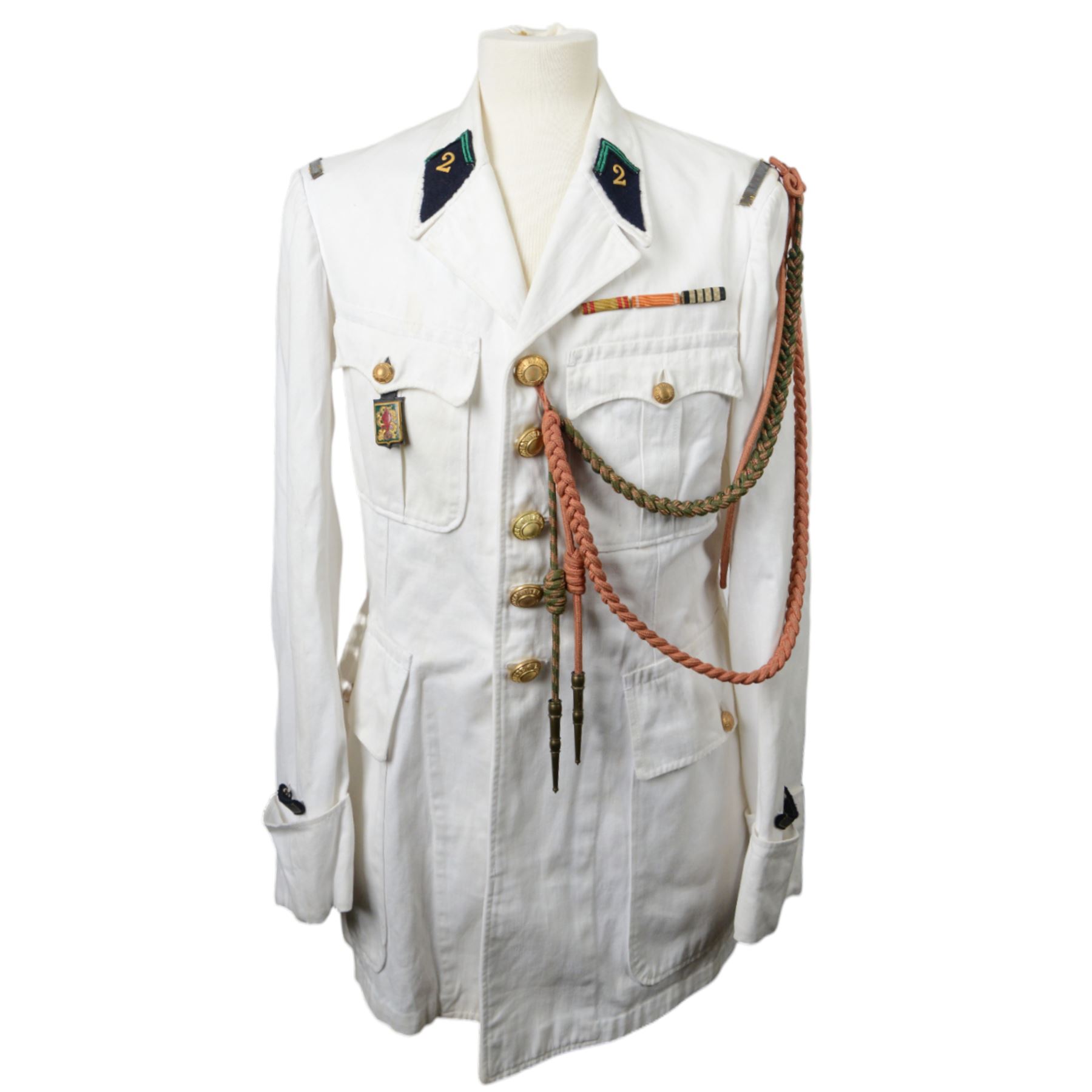 French Foreign Legion Officer, summer whites tunic 2nd d'Infanterie Regiment Etranger 
