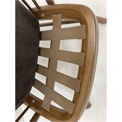 Ercol Evergreen high back easy chair, upholstered back and seat cushion