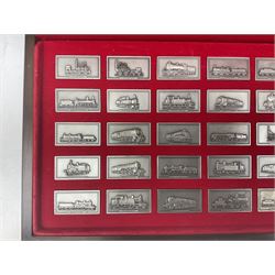 'Great British Locomotives' fitted cased set of fifty modern cast pewter ingots, issued by The National Railway Museum, and a further loose ingot, with accompanying book