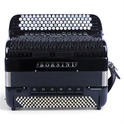 Borsini Professional 5-Row Chromatic button accordion, with 92 white pearlescent chromatic...