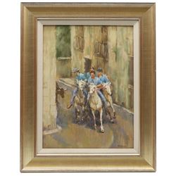 Pat Maclaurin (British 1933-2022): 'Bull Run in Soubes', pastel signed 38cm x 28cm
