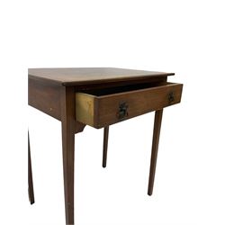 19th century mahogany single drawer side table