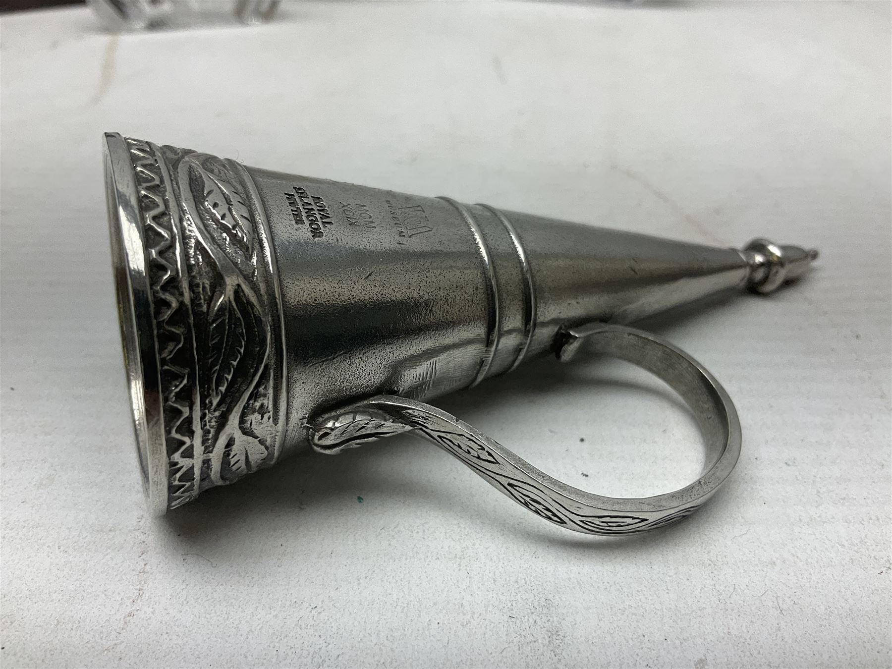 Mats Jonasson of Sweden glass Otter paperweight, Capredoni by Dartington Crystal Crysanthemum paperweight, boxed British Fossils agate geode, silver plated wine bottle coaster and Aynsley vase, etc, all boxed