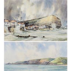 John Freeman (British 1942-): 'Runswick Bay' and 'Staithes', one watercolour signed titled...