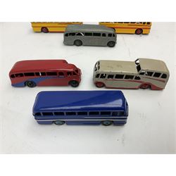 Dinky - fifteen unboxed and playworn/repainted buses including two BOAC coaches, Atlantean Bus, three double decker buses, Observation coach, four Leyland Royal Tiger coaches, AEC Single deck bus etc (15)