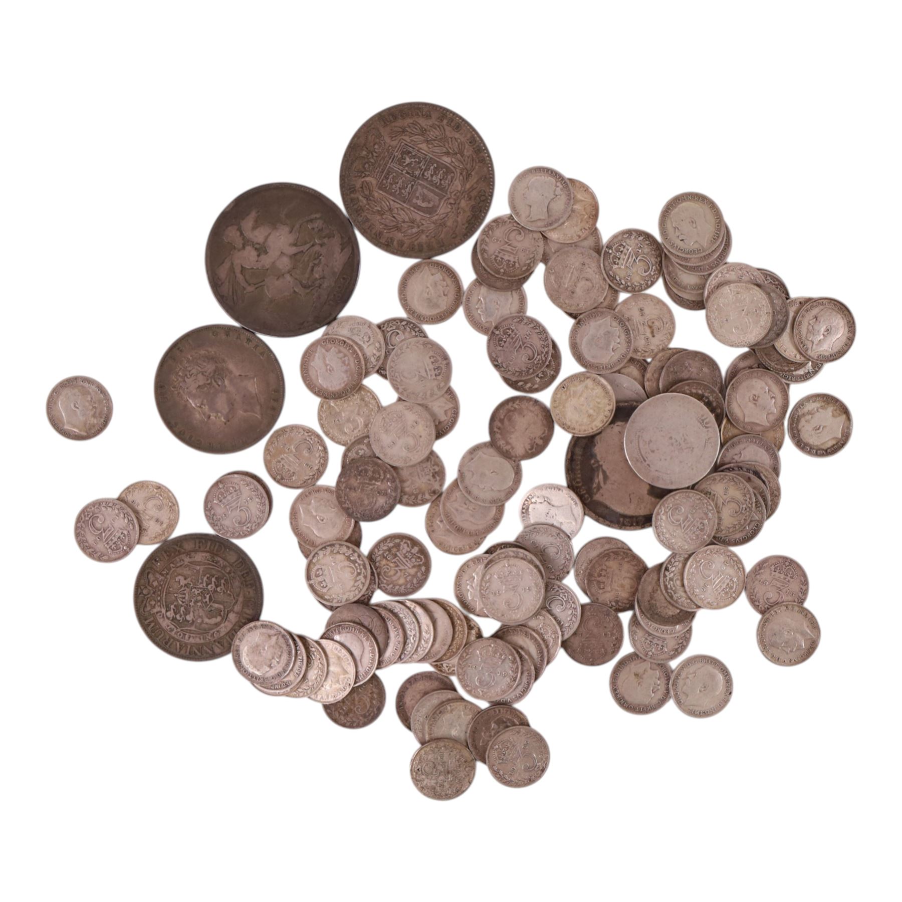 Approximately 260 grams of Great British pre-1920 silver coins