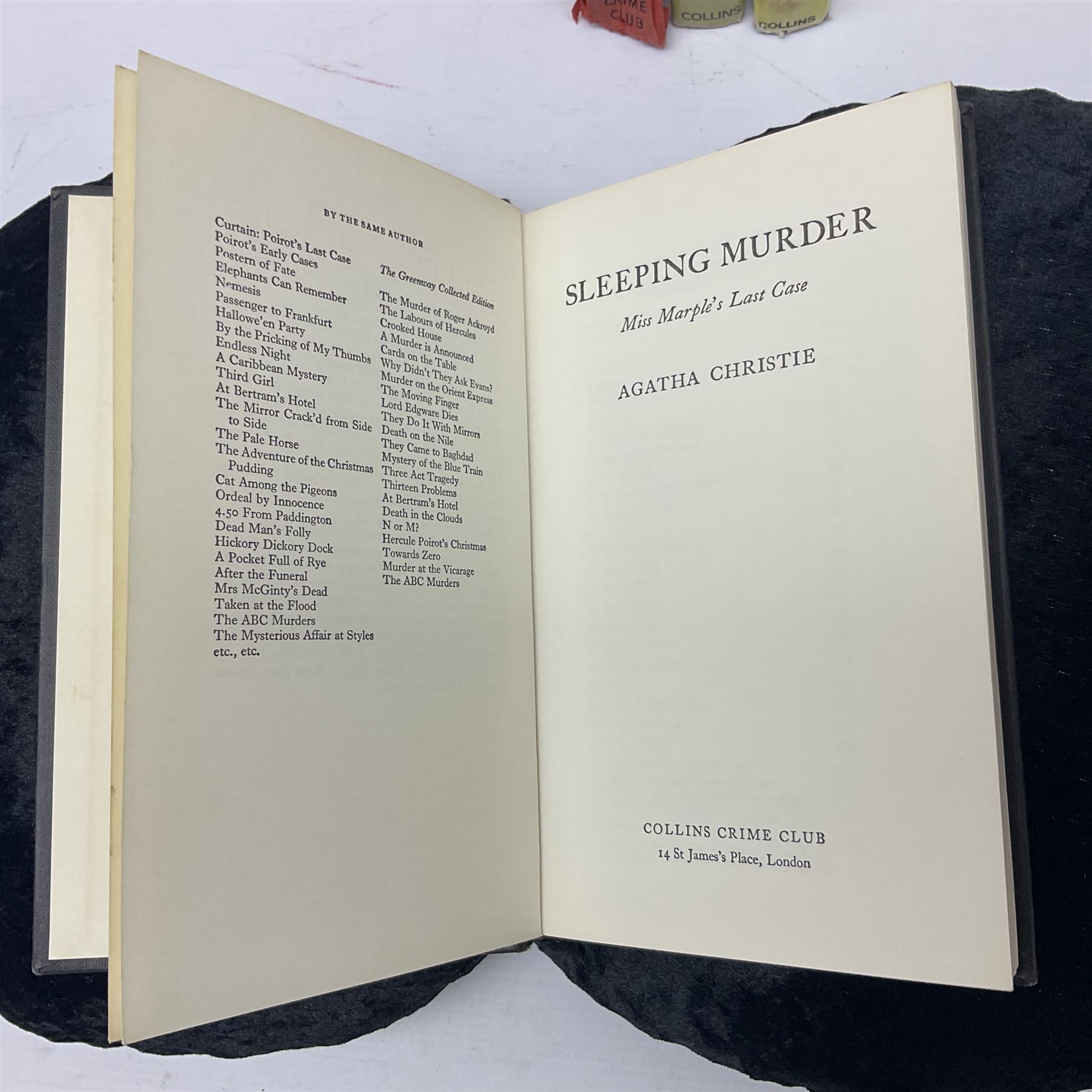 Six Collins Crime Club Agatha Christie novels, including Elephants can Remember, Nemesis, Sleeping Murder, etc together with Agatha Christie; The Hound of Death Odhams Press, all first editions 