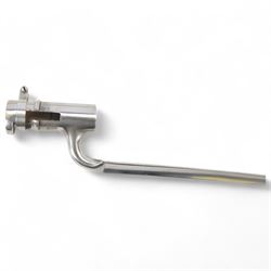 French Chassepot bayonet with 57cm curving fullered steel blade in steel scabbard, together with XIX Century French Model 1874 Gras Bayonet, manufacturer mark 'Mre d'Armes de St Etienne 1878'