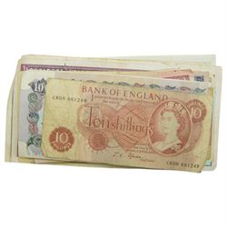 Great British and World coins and banknotes, including Bank of England ten shillings note, various Cyprus notes, Maria Theresa silver restrike thaler, pre-Euro coinage, pre-decimal coinage etc