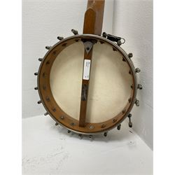 Windsor Popular Model five-string banjo, impressed mark and maker's label L88cm