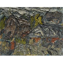 Barry De More (Yorkshire 1948-2023): 'Across the Street', oil and impasto on board signed ...