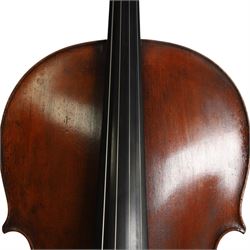 Early 19th century English cello by Samuel Gilkes of London, circa 1820, with two piece back and pine table finished in a golden brown varnish, certificate of authenticity from D.R Hill & Son, Buckinghamshire, numbered H494 in their records, in Hiscox hard case, with two horse hair cello bows, the first an English example stamped Ferranda Millars Liverpool, the second a German example stamped R. Paesold, both with ebonised mother of pearl/abalone frogs and ivory tip plates
This item has been registered for sale under Section 10 of the APHA Ivory Act