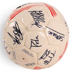 Manchester United football, signed by 2002/2003 season squad, with certificate of authenticity, together with a signed Adidas Classique AC Milan football