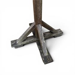 Timber and slate bird table