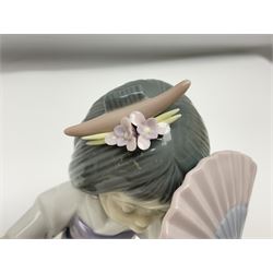 Six Lladro figures of the China doll set and Oriental doll set, comprising Playing the Flute no.6150, Bearing Flowers no.6151, Flower Gazer no. 6152, Oriental Dance no. 6230, Oriental Lantern no. 6231 and Oriental Beauty no. 6232, largest H20cm