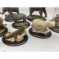 Twelve Country Artists figures of animals, to include five Nature Trail examples, Fox Sitting CA 607, View Of Nature Fox Cubs etc, all with boxes