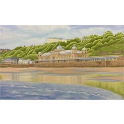 Joy Lomas (British Contemporary): Scarborough Spa, oil on canvas signed 56cm x 91cm