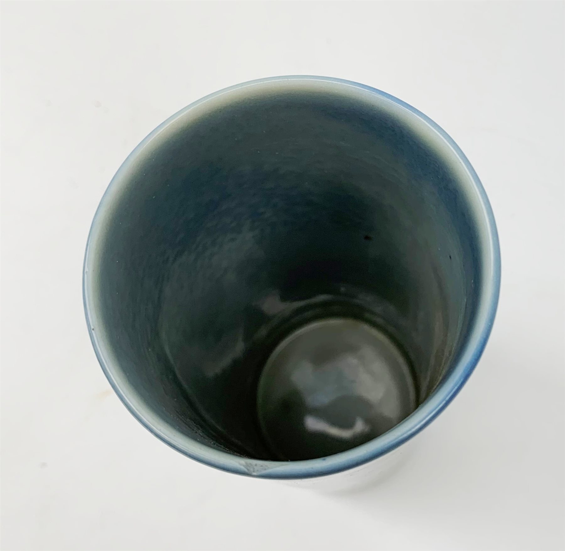 Royal Doulton Titanian Ware vase, painted by Harry Allen, of cylindrical form decorated with a Kingfisher perched upon a branch beneath a crescent moon, signed H. Allen, with printed mark beneath and painted mark 'Kingfisher 2846', H21cm